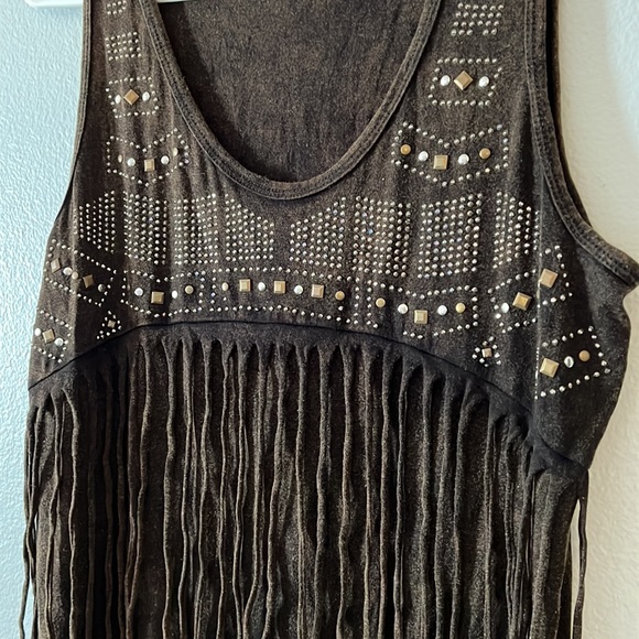 Wrangler dress with fringe. Brown. Medium. - Picture 3 of 5